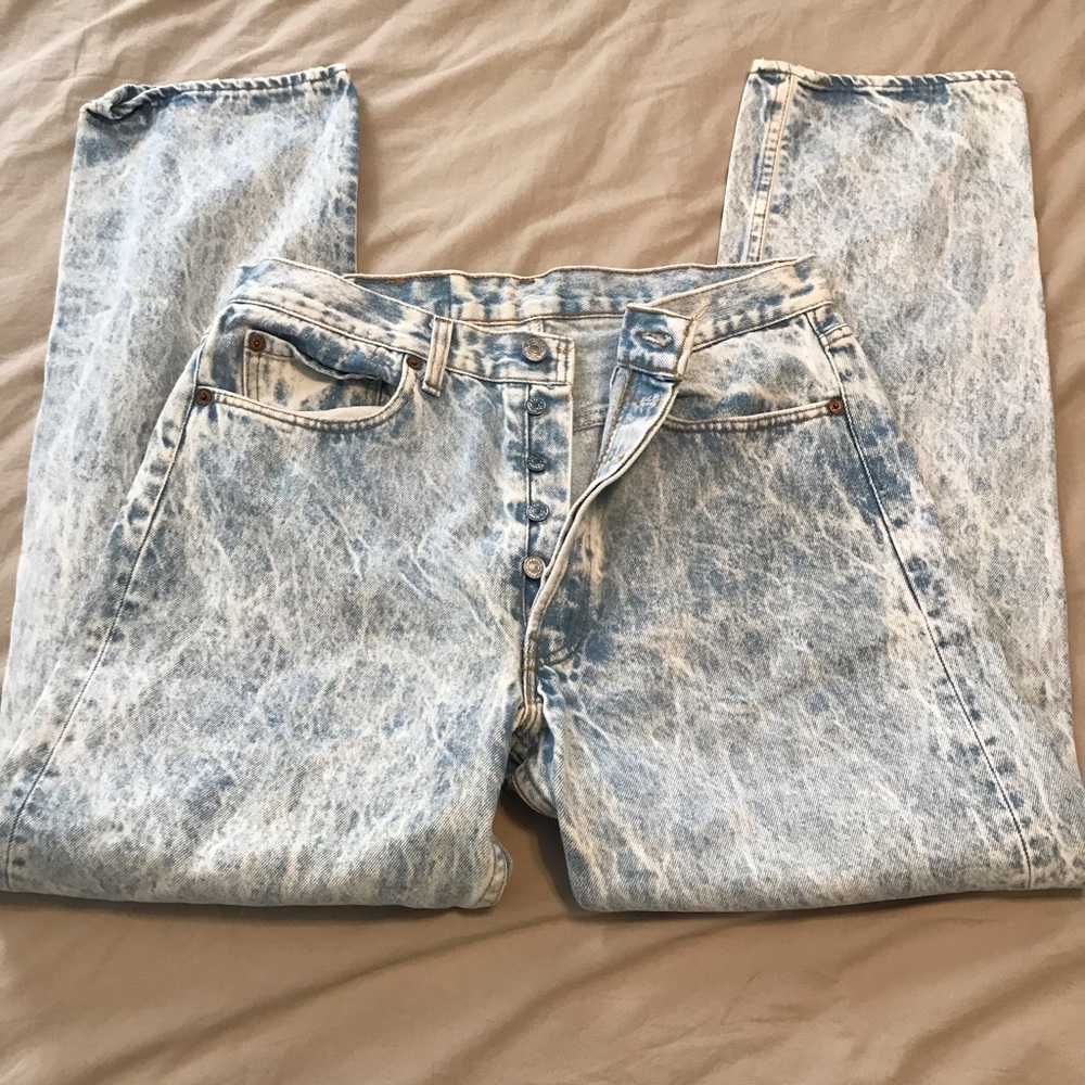 Vintage Acid washed 501 Levi Jeans